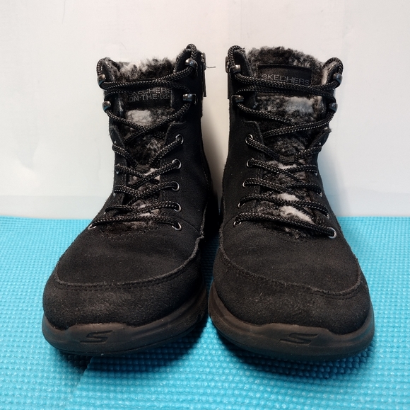 Skechers Black and White Plaid Ankle Booties - Picture 12 of 14